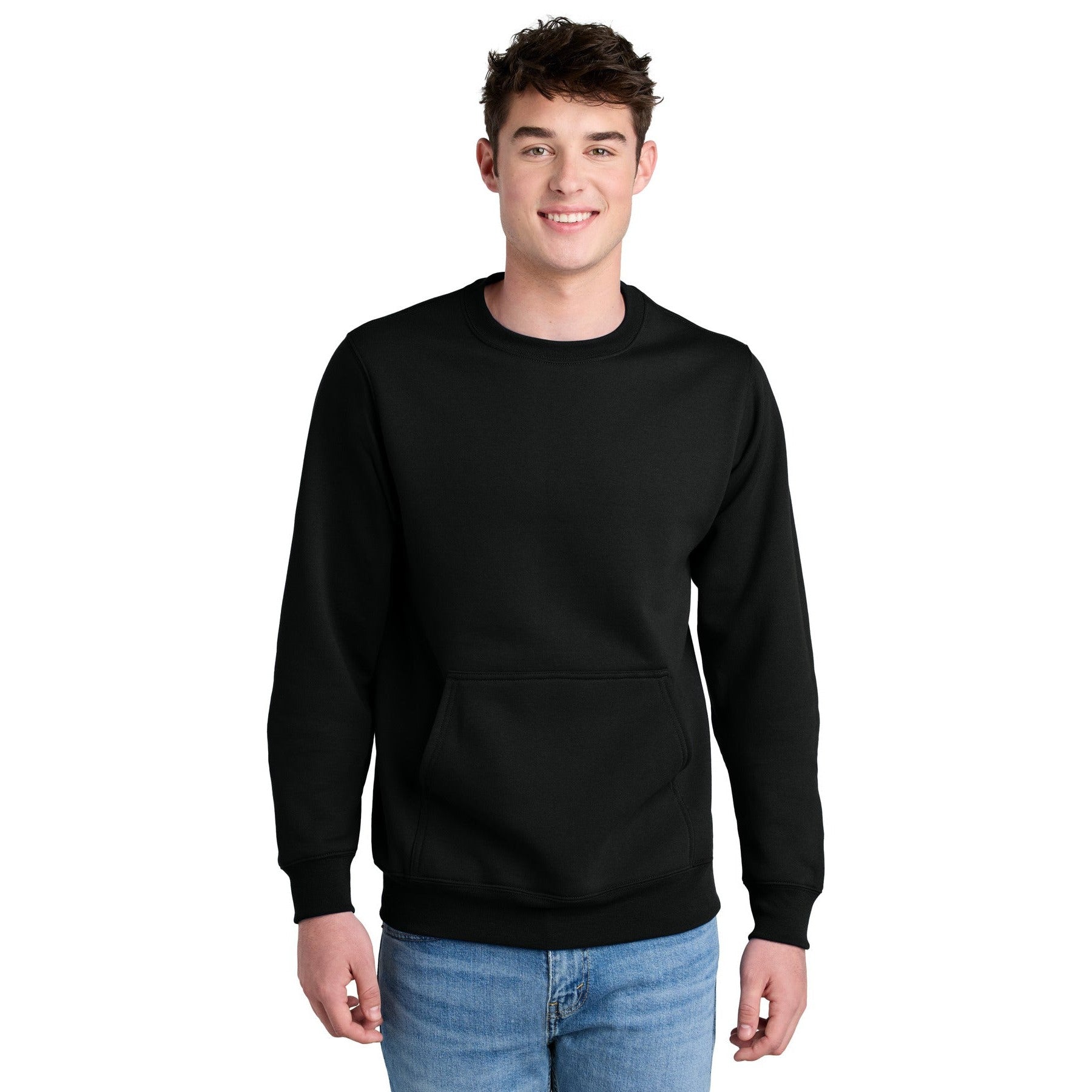 Port & Company-Port & Company® Core Fleece Crewneck Pocket Sweatshirt PC78PKT-MedTech-3
